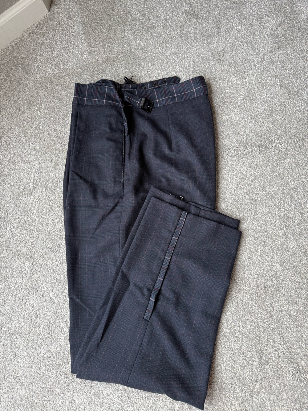 rag & bone Navy Plaid Dress Pants
